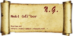 Nebl Gábor névjegykártya
